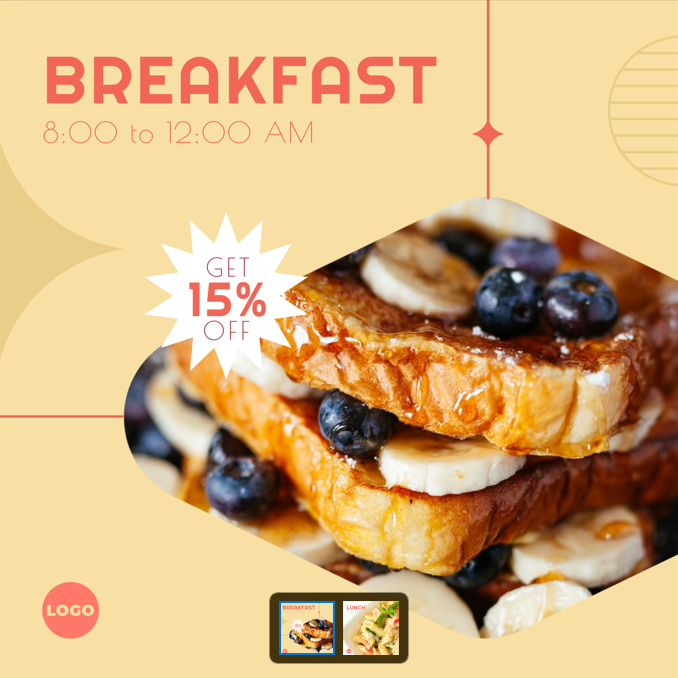 Facebook carousel Ad - Breakfast