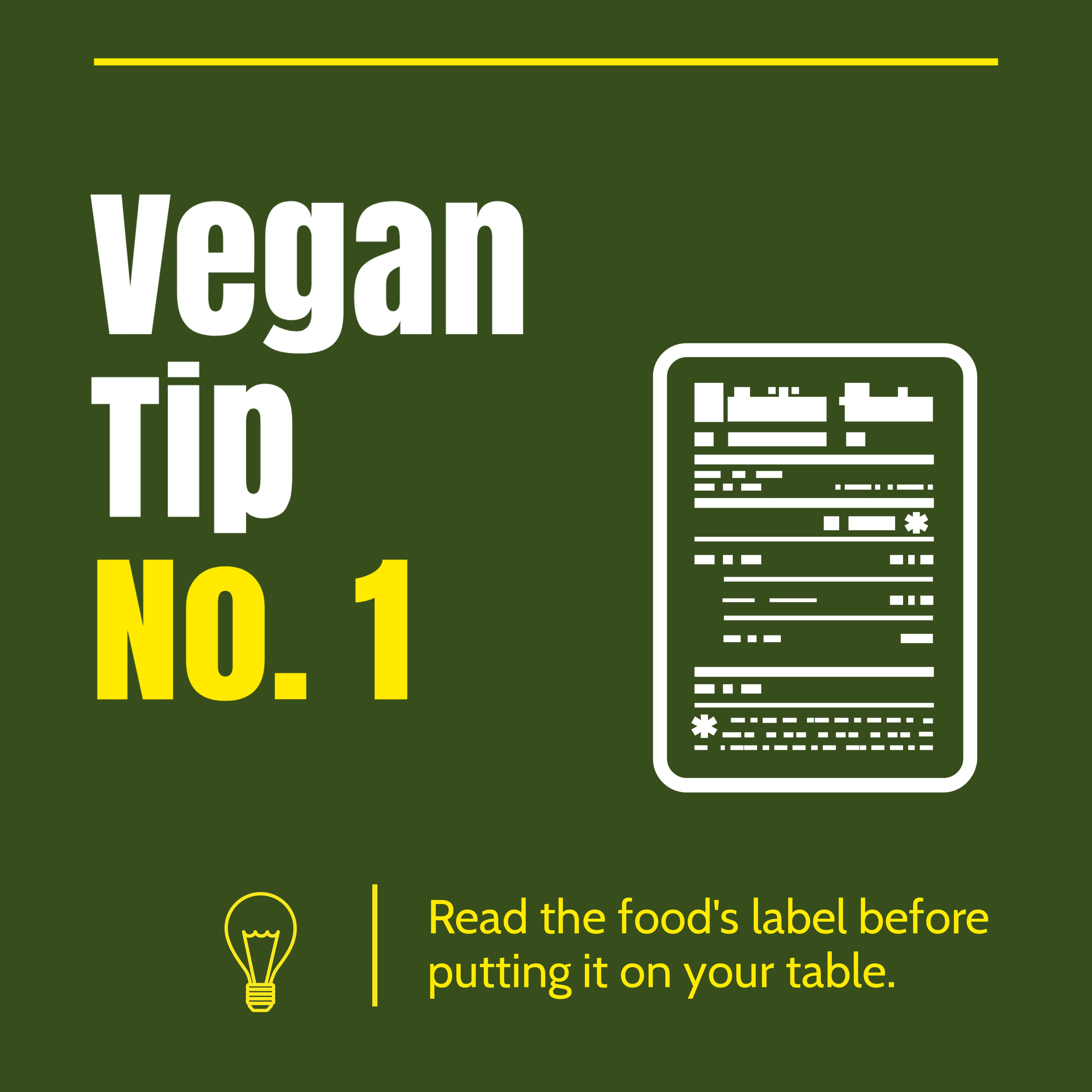 Facebook carousel Ad - Vegan Tip No.1