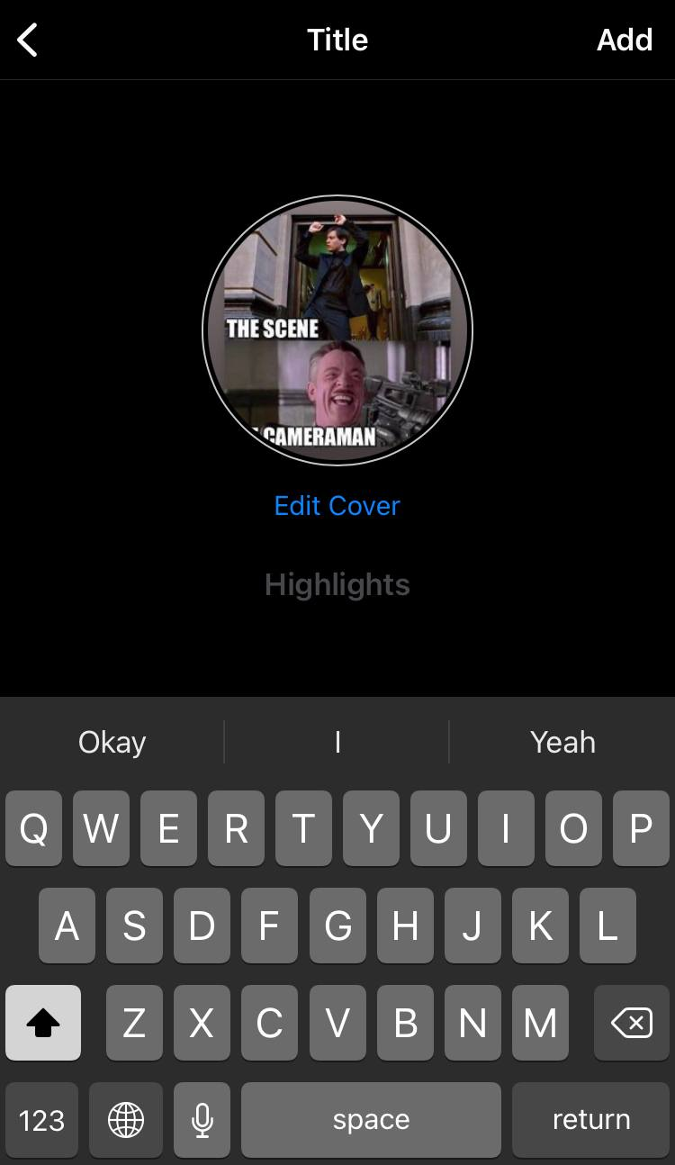 instagram story highlight cover name