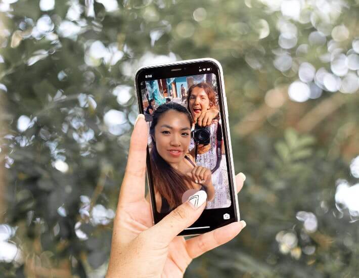 woman taking selfie