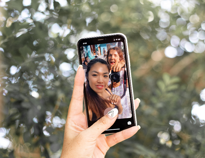 woman taking selfie woman taking selfie