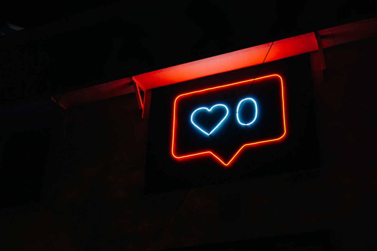 Instagram symbols in neon Instagram symbols in neon