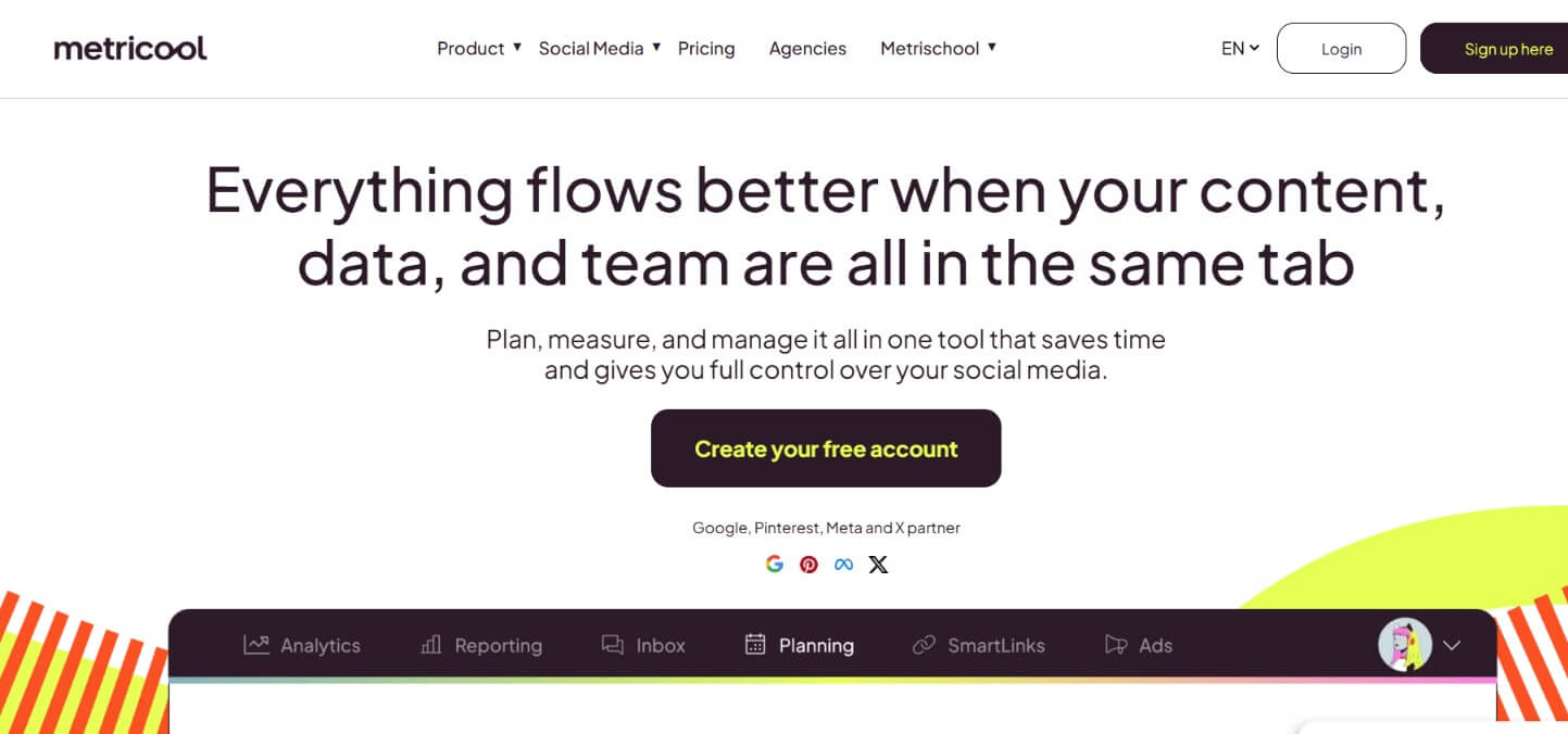 Metricool, best for analytics plus scheduling