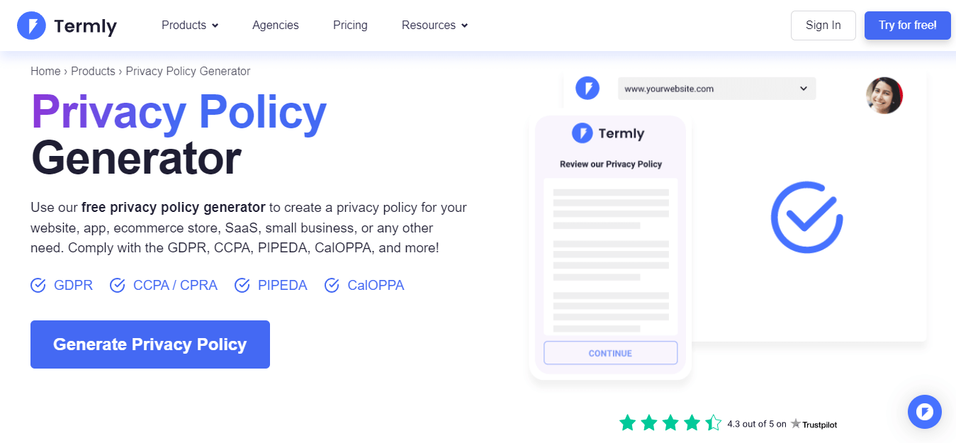 privacy policy generator 