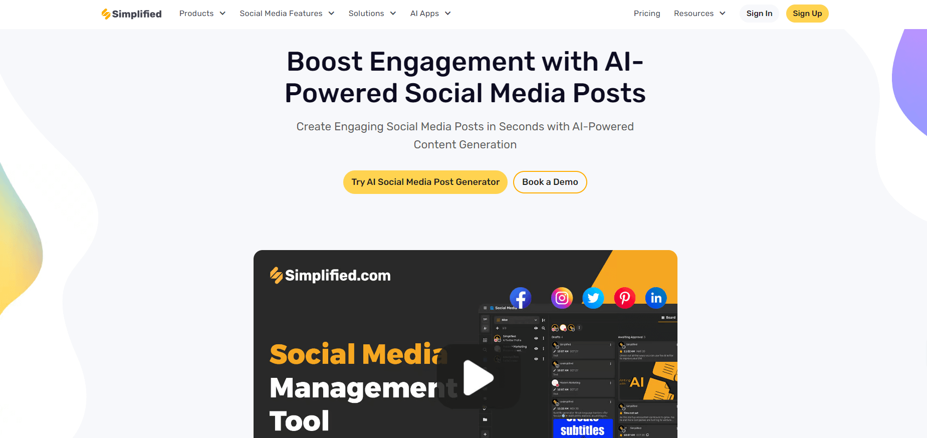 simplified ai social media post generator