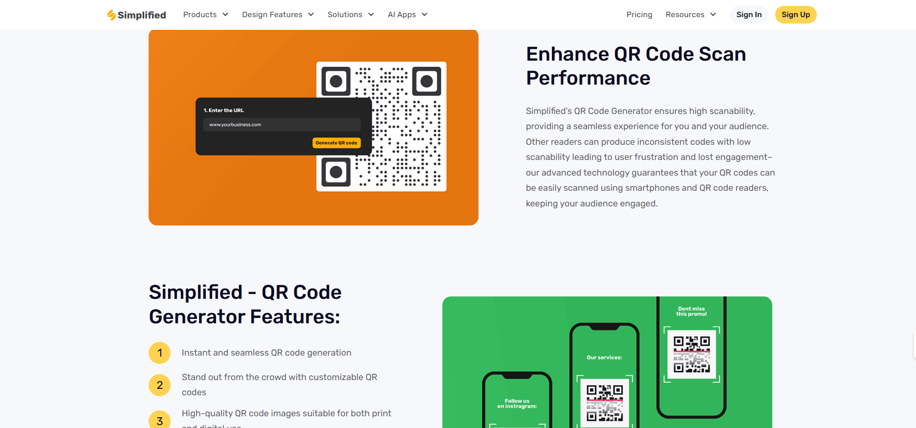 Simplified QR code generator