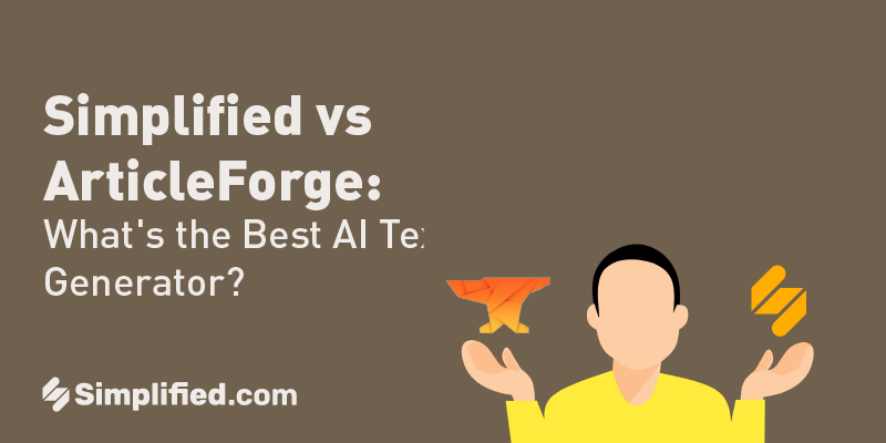 Simplified (Free Forever) vs ArticleForge ( monthly): What’s the Best AI Text Generator? Simplified (Free Forever) vs ArticleForge ( monthly): What’s the Best AI Text Generator?