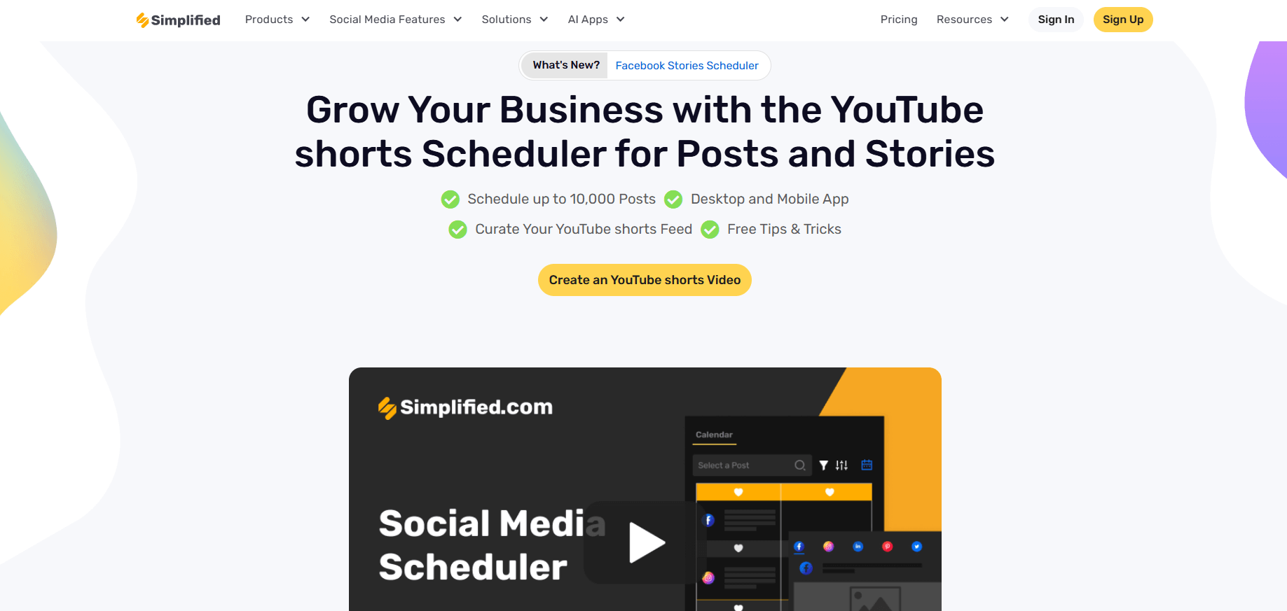 Simplified youtube shorts scheduler