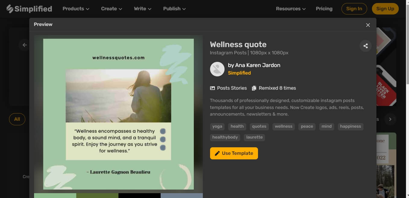 Create your own Wellness Wednesday posts with Simplified