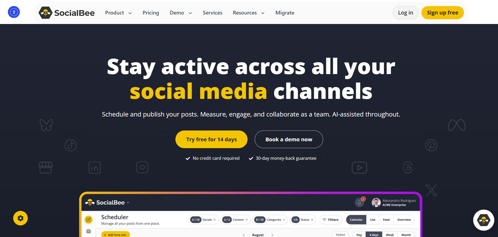 SocialBee — best for category-based content recycling
