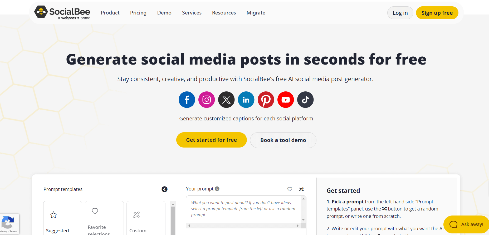 SocialBee ai social media post generator