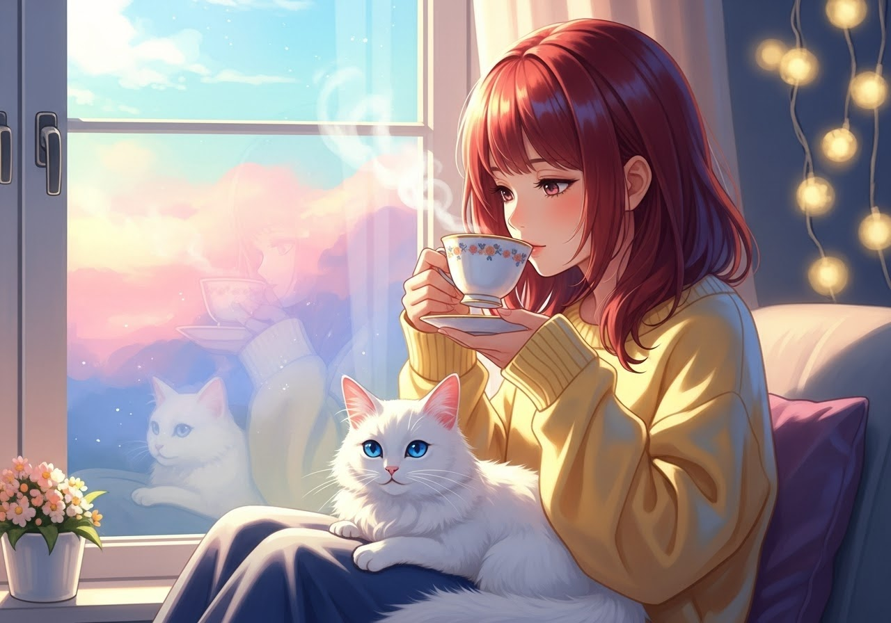 Simplified AI Generated Image in Soft Anime Style