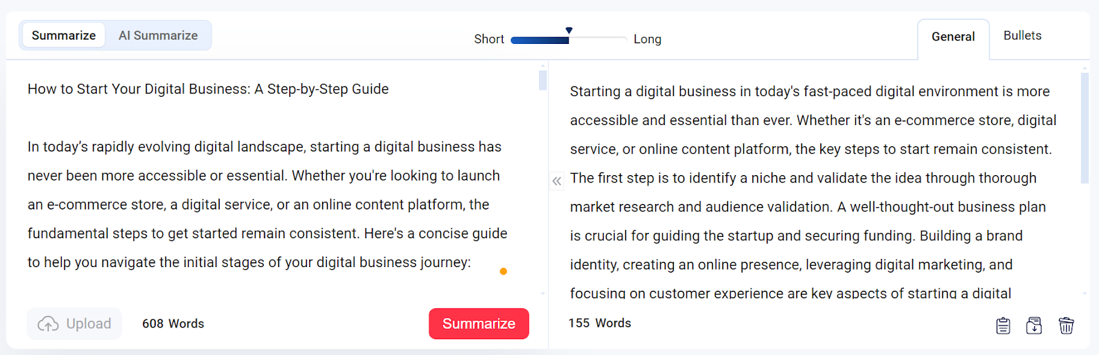 Summarizing Tool