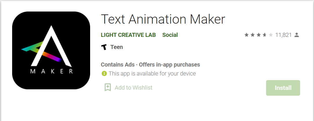 text animation maker app