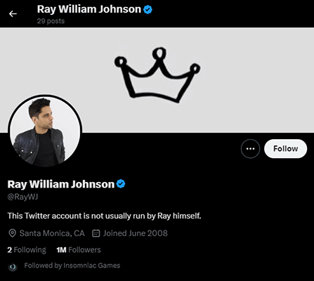 Ray william Johnson twitter account